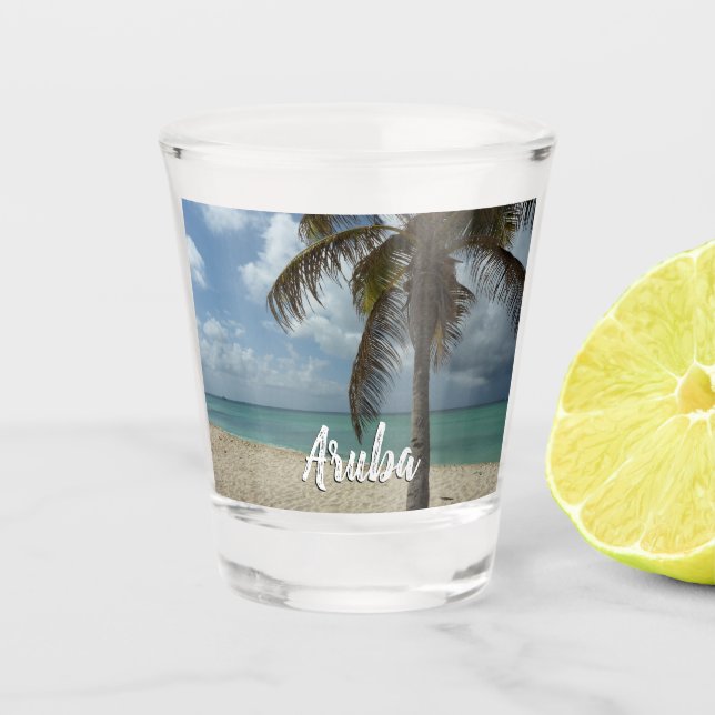 Aruban Beach I Beautiful Nature Szene Schnapsglas (Vorderseite)