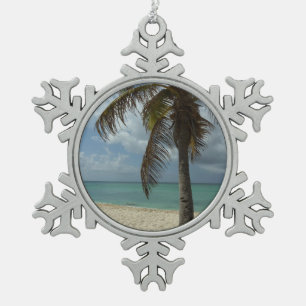 Aruban Beach I Beautiful Nature Szene Schneeflocken Zinn-Ornament