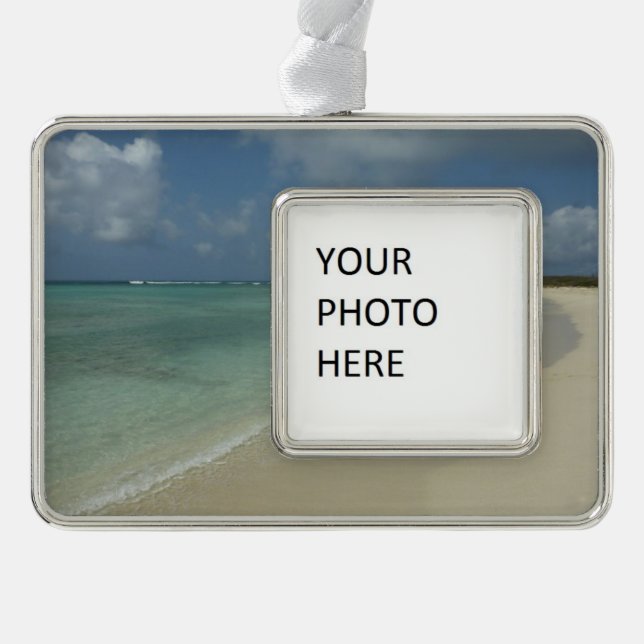 Aruban Beach II Schöne Landschaft Rahmen-Ornament Silber (Vorderseite)