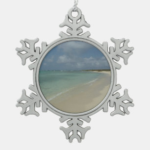 Aruban Beach II Schöne Landschaft Schneeflocken Zinn-Ornament