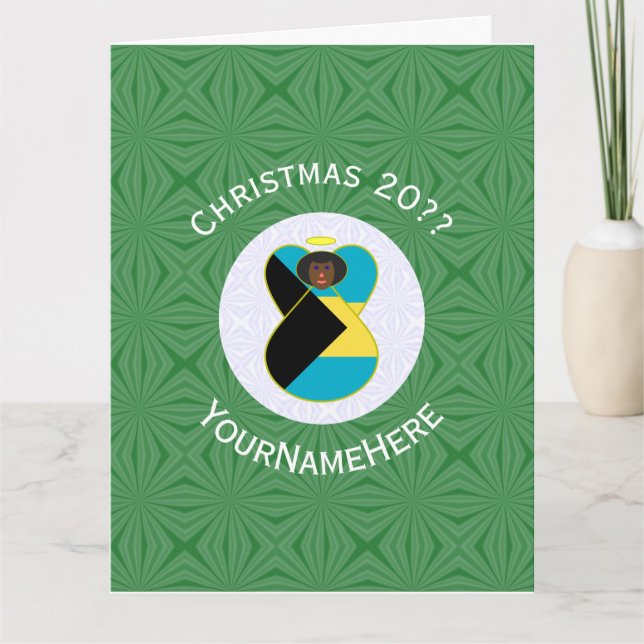 Aruban Black Angel Weihnachtsfahne Personalisiert Karte (Vorderseite)