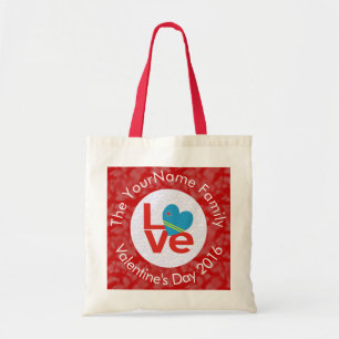 Aruban Flag Red Letters LIEBE White on Red Letters Tragetasche