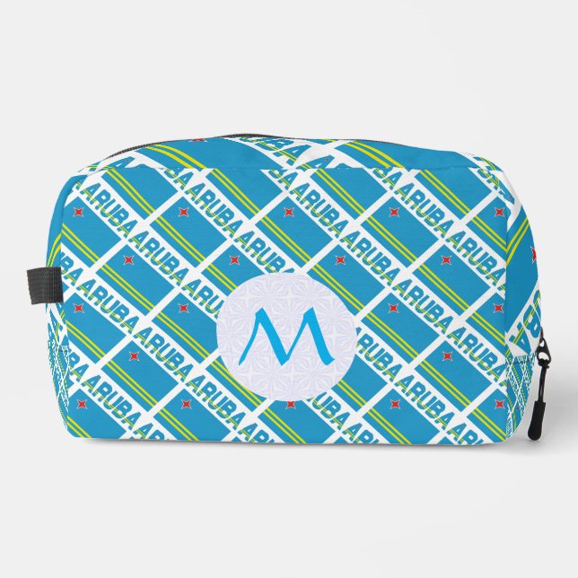 Aruban Flag Tiled Mit Monogramm Waschbeutel (Vorderseite)