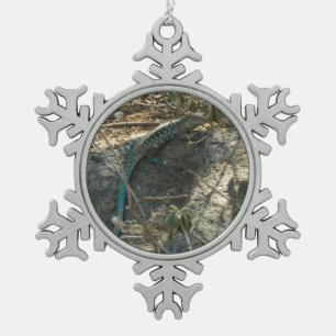 Arubanischer Peitschen-Schwanz Echse Tropische Tie Schneeflocken Zinn-Ornament