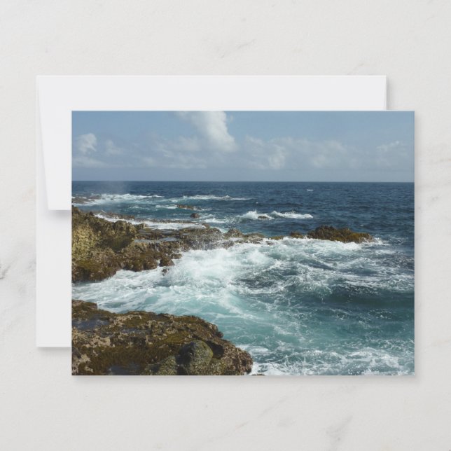 Arubas Felsküste und blauer Ozean (Vorderseite)