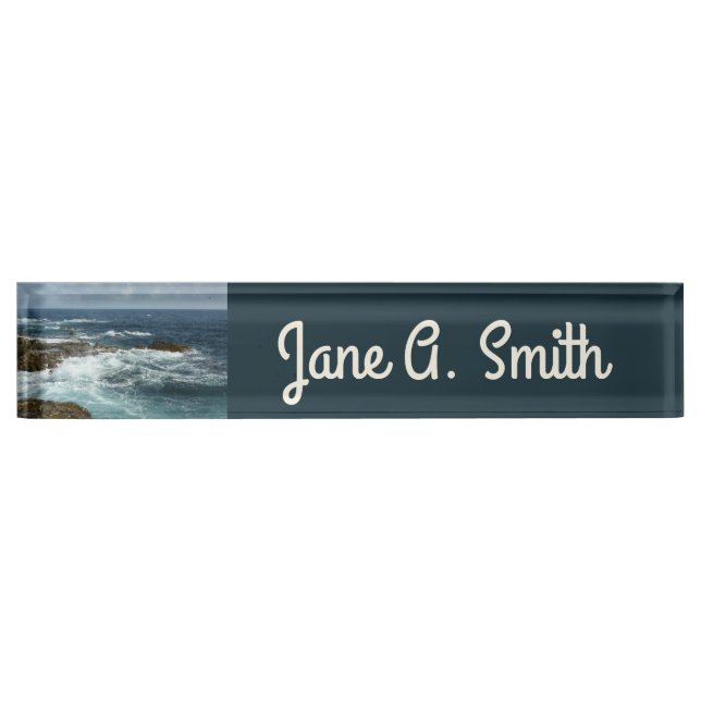 Arubas Felsküste und blauer Ozean Namensplakette (Vorderseite)