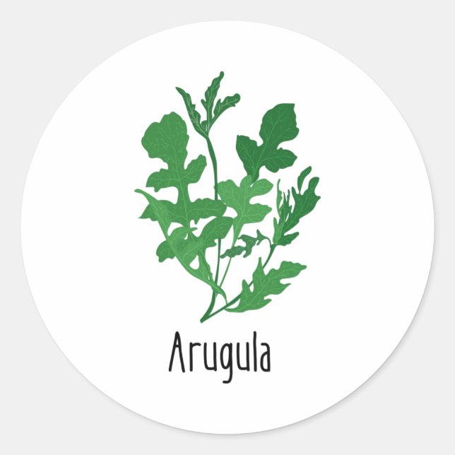 Arugula Geices Kräuter Runder Aufkleber (Vorderseite)