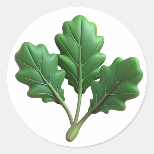 Arugula Plastic 3D - Glossy Round Label Runder Aufkleber (Vorderseite)