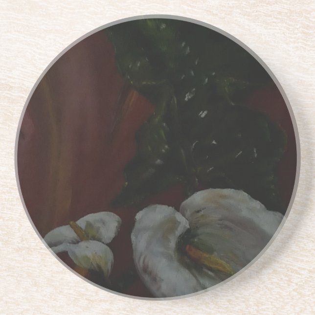 Arum Lilies 1 Sandstein Untersetzer (Vorne)