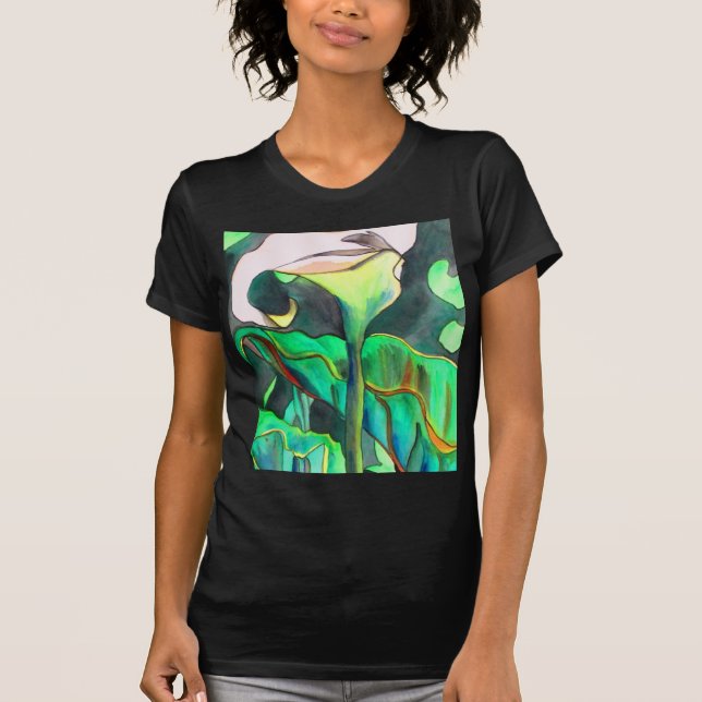 Arum Lily Aquarellmalerei T-Shirt (Vorderseite)