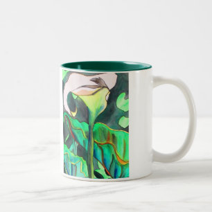 Arum Lily Aquarellmalerei Zweifarbige Tasse