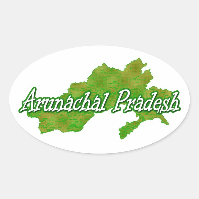 Arunachal Pradesh Ovaler Aufkleber (Vorderseite)