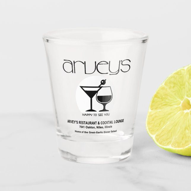 Arvey's Restaurant & Cocktail Lounge, Niles, IL Schnapsglas (Vorderseite)