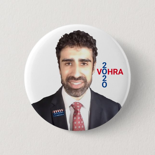Arvin Vohra für Präsidenten Button (Vorderseite)