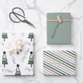 Árvore de Natal Pinheiro Estilo Rústico Bauernhof Geschenkpapier Set