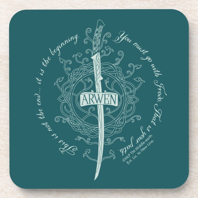 ARWEN™ Elben-Schwert Zitat Getränkeuntersetzer (Vorderseite)