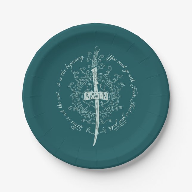 ARWEN™ Elben-Schwert Zitat Pappteller (Vorderseite)