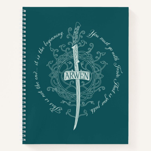ARWEN™ Elbenschwert-Zitat Notizbuch (Vorderseite)