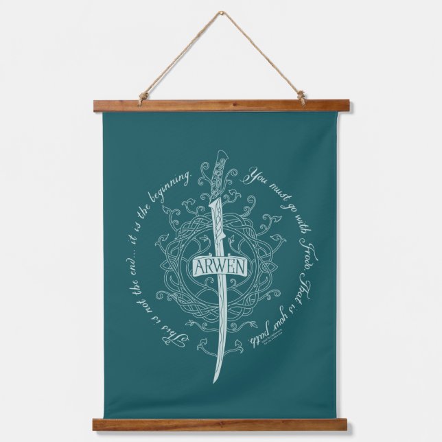 ARWEN™ Elven Sword Quote Wandteppich Mit Holzrahmen (Vorderseite)