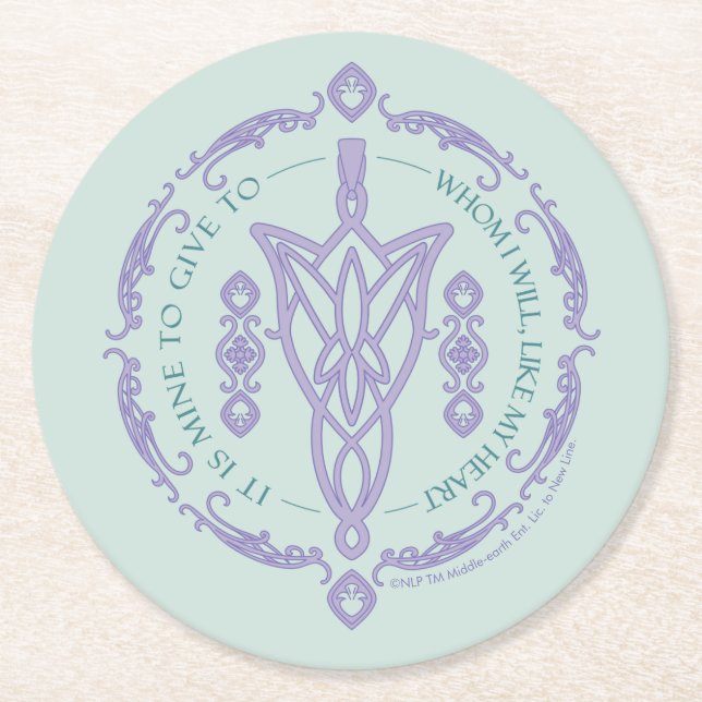 ARWEN™ Evenstar Zitat-Grafik Runder Pappuntersetzer (Vorderseite)