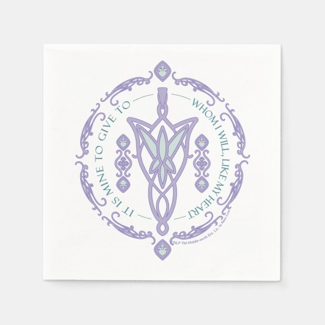 ARWEN™ Evenstar-Zitat-Grafik Serviette (Vorderseite)