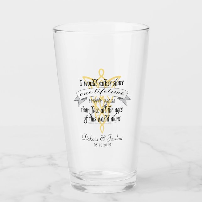 Arwen "One Lifetime with you" Zitat mit Banner Glas (Vorderseite)