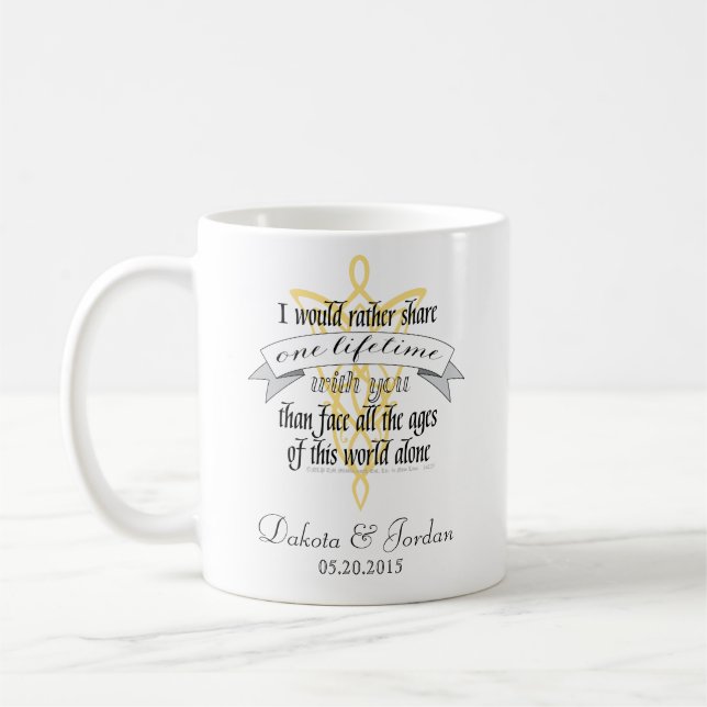 Arwen "One Lifetime with you" Zitat mit Banner Kaffeetasse (Links)