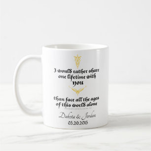 Arwen "One Lifetime with You" zitieren mit Icons Kaffeetasse