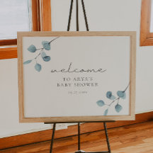 ARYA Eucalyptus Greenery Baby Shower Welcome Poste