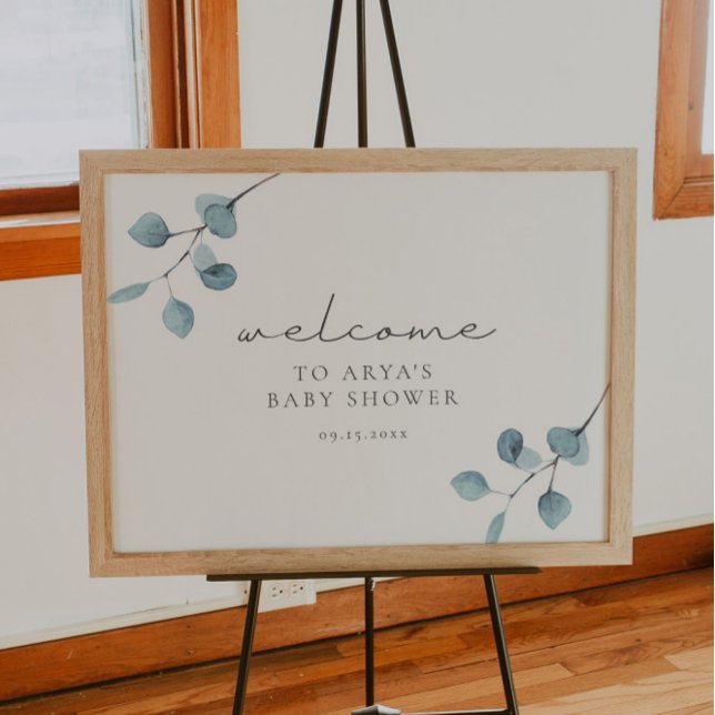 ARYA Eucalyptus Greenery Baby Shower Welcome Poste Poster (Von Creator hochgeladen)