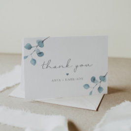 ARYA Rustic Eukalyptus Greenery Sage Green Dankeskarte