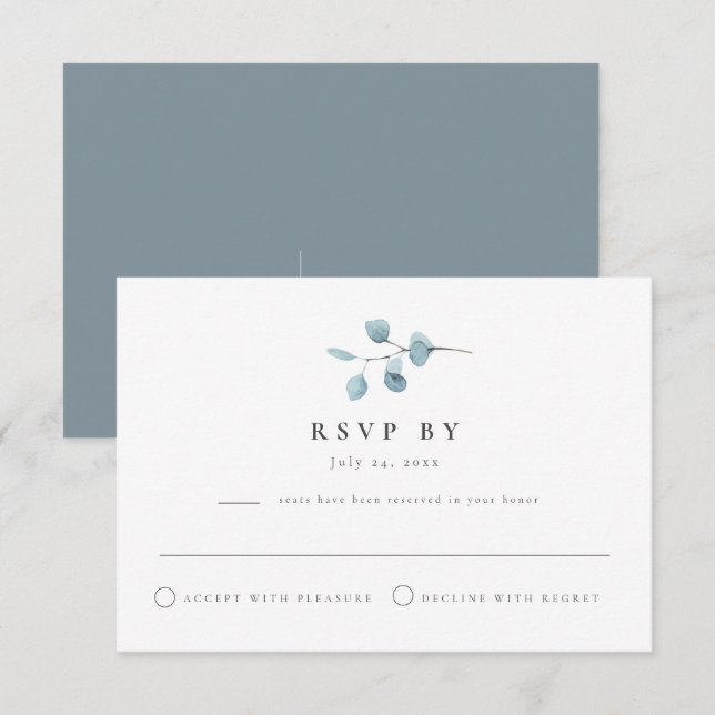 ARYA Rustic Eukalyptus Greenery UAWG Postcard Einladung (Vorne/Hinten)