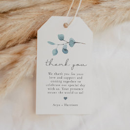 ARYA Rustic Eukalyptus Greenery Vielen Dank Geschenkanhänger