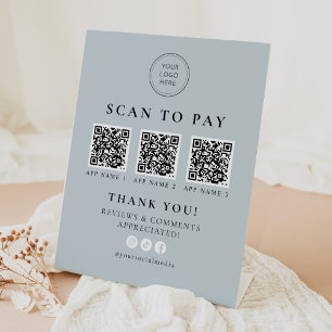 ARYA Sage Green Scan zur Bezahlung von QR Codes fü Sockelschild