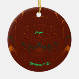 ARYAN ~ 3D CHRISTMAS Red Green Orange 2025 Keramik Ornament