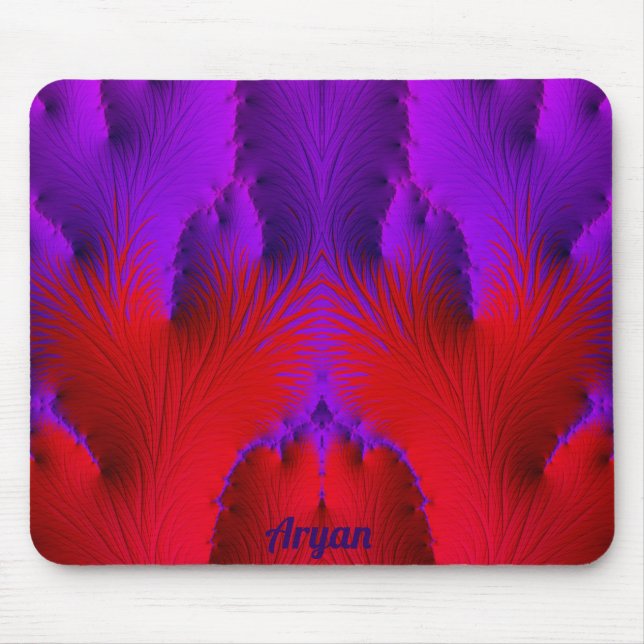 ARYAN ~ Zany Hot Shades of Red and Lila Mousepad (Vorne)