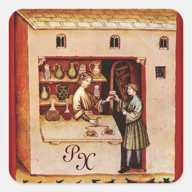 ARZNEIMITTEL, Arzneimittelaufbewahrungsmittel, Mon Quadratischer Aufkleber (Vorderseite)