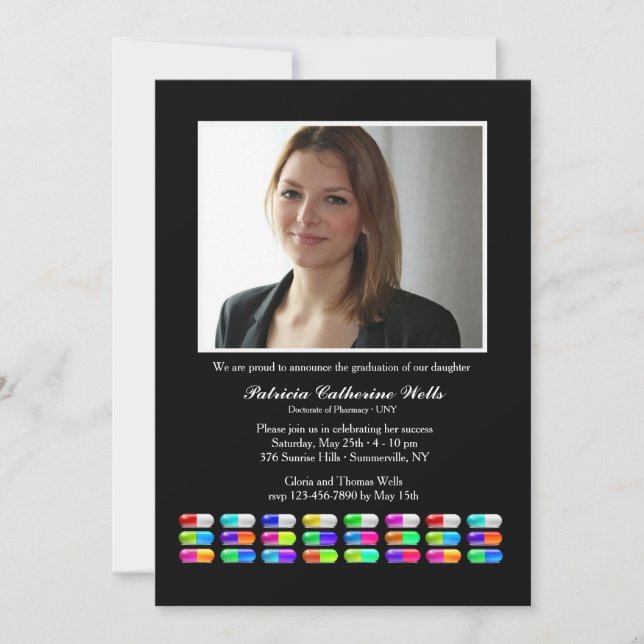 Arzneimittel Foto Abschluss Einladung (Vorderseite)