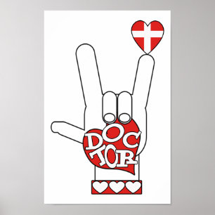 ARZT ASL UNTERZEICHNET I LIEBE SIE - HERZ - MEDIZI POSTER