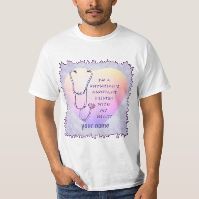 Arzt-Assistent Herz T-Shirt (Vorderseite)