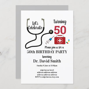 Arzt, Krankenpflege, medizinischer Geburtstag Einladung