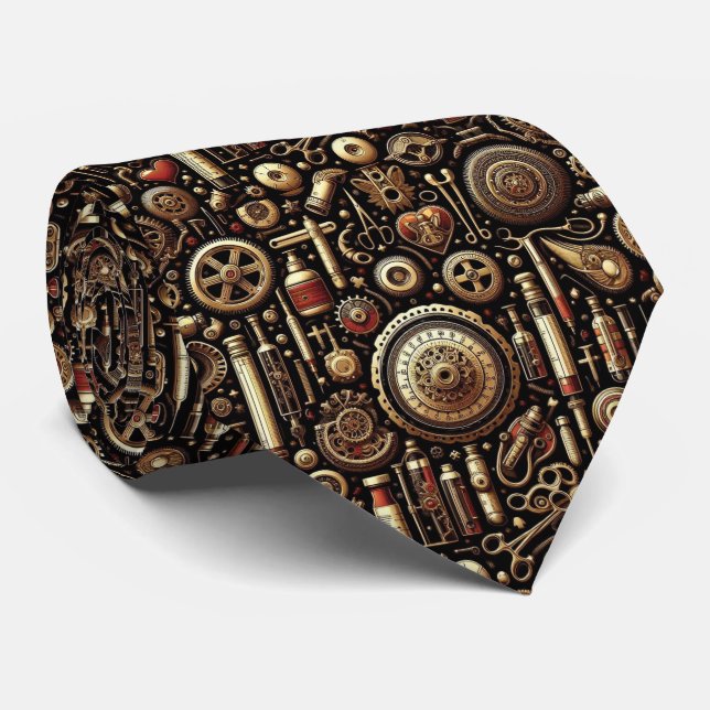 Arzt Krawatte | Steampunk Arztpraxis Krawatte (Gerollt)
