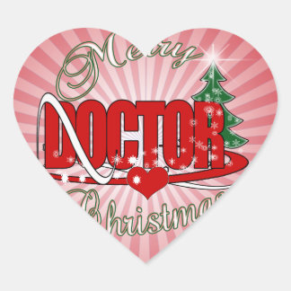 ARZT MERRY CHRISTMAS Herz-Aufkleber