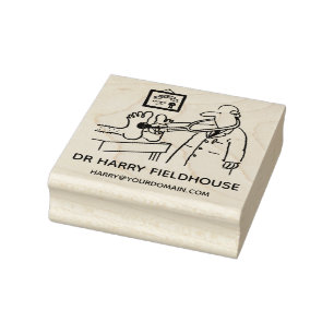 Arzt mit Stethoskop und Patient Gummistempel