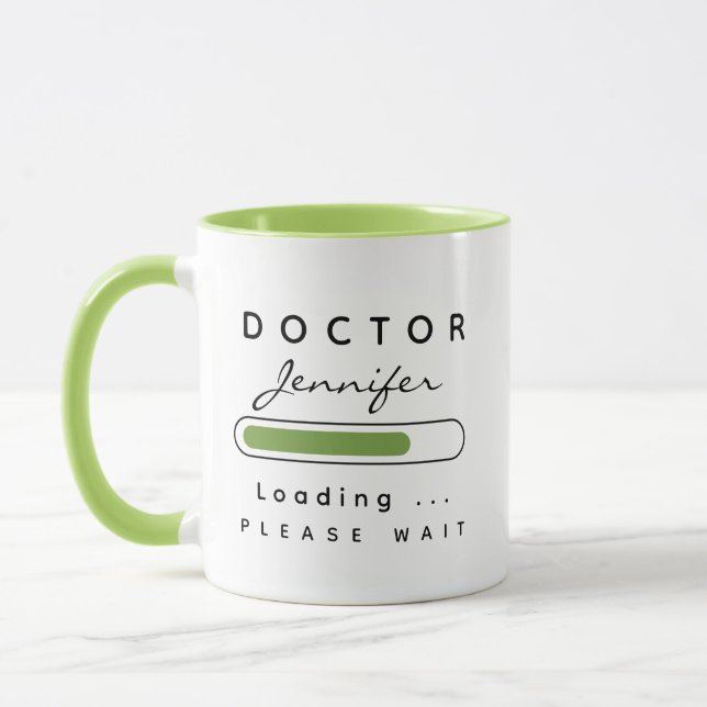 ARZT [Name] Green & White Tasse (Links)