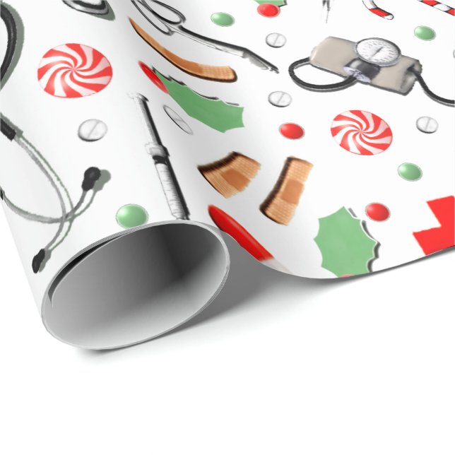 Arzt- oder Krankenschwester-Weihnachtsgeschenk-Ver Geschenkpapier (Rolleneckpunkt)