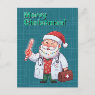 Arzt Santa Claus Weihnachtskarte Feiertagspostkarte