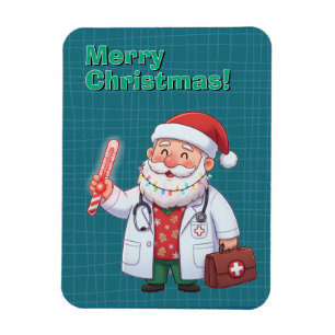 Arzt Santa Claus Weihnachtskarte Magnet