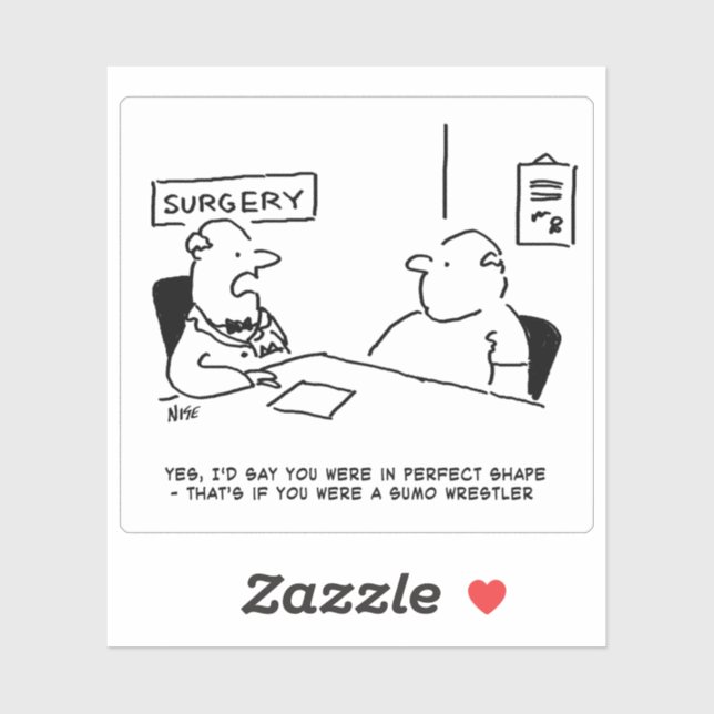 Arzt und Patient in Operation Cartoon. Aufkleber (Blatt)