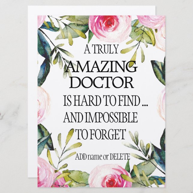 Arzt Verlassend Geschenk Vielen Dank Auf Wiederseh Karte (Vorne/Hinten)